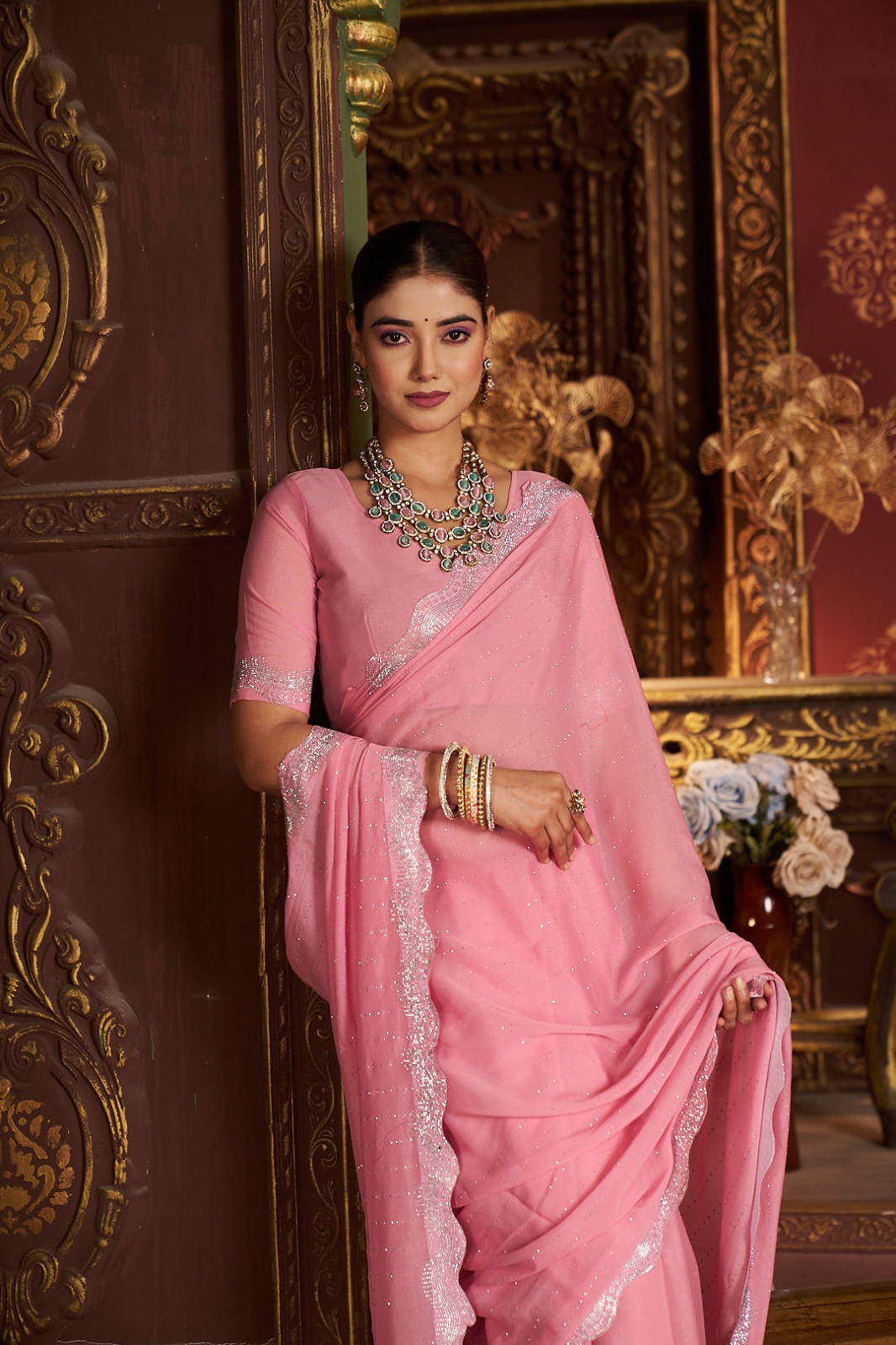 Designer saree look